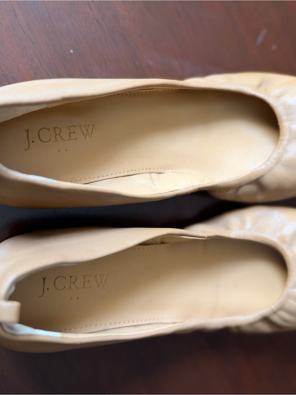 J.Crew Women's camel Leather Ballet Flats